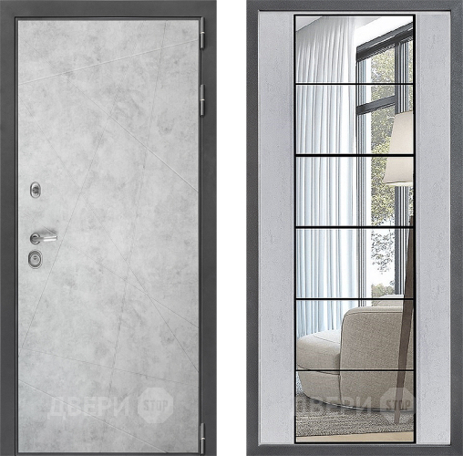 Дверь Дверной континент ДК-3/743 ФЛЗ-2 Зеркало Бетон светлый в Фрязино
