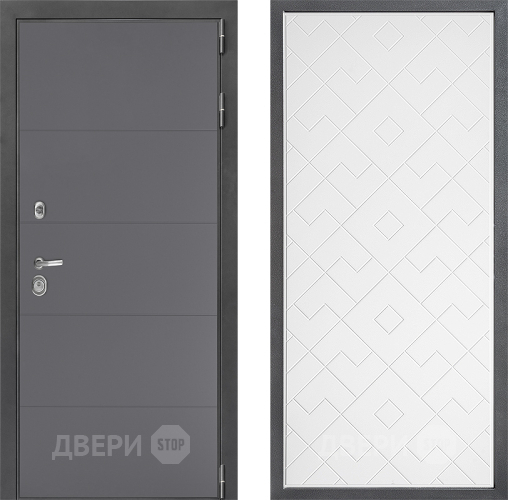 Входная металлическая Дверь Дверной континент ДК-3/649 ФЛ-Тиффани Белый софт в Фрязино