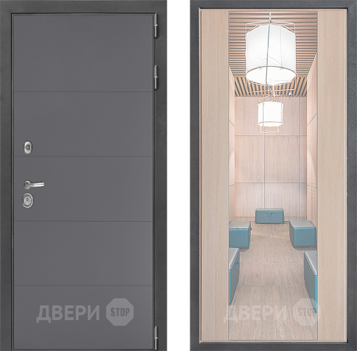 Входная металлическая Дверь Дверной континент ДК-3/649 ФЛЗ-1 Зеркало Капучино в Фрязино