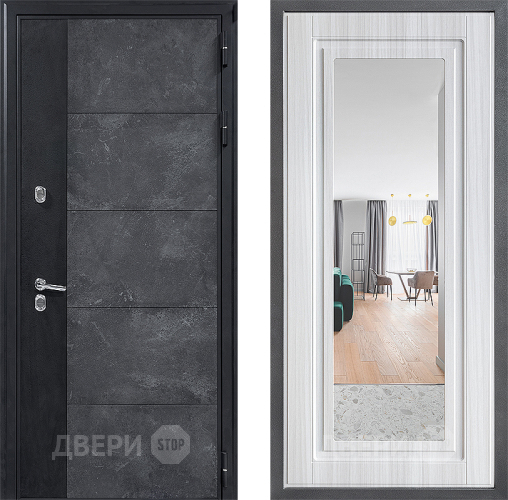 Дверь Дверной континент ДК-15 Бетон ТЕРМО ФЛЗ Зеркало Сандал белый в Фрязино