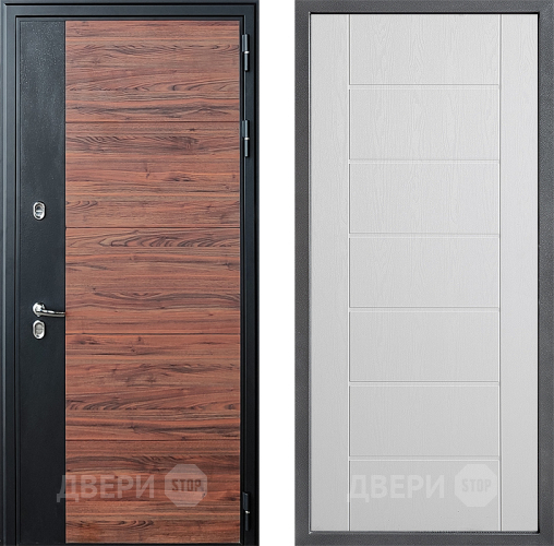 Входная металлическая Дверь Дверной континент ДК-15 Красное Дерево ТЕРМО ФЛ-Лайн Белое дерево в Фрязино