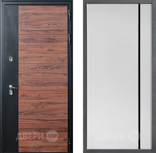 Дверь Дверной континент ДК-15 Красное Дерево ТЕРМО ФЛ-757 Черное Стекло Софт милк в Фрязино