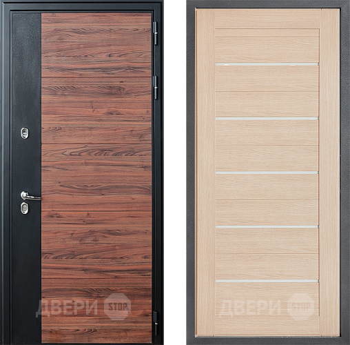 Входная металлическая Дверь Дверной континент ДК-15 Красное Дерево ТЕРМО ФЛ-46 Капучино в Фрязино