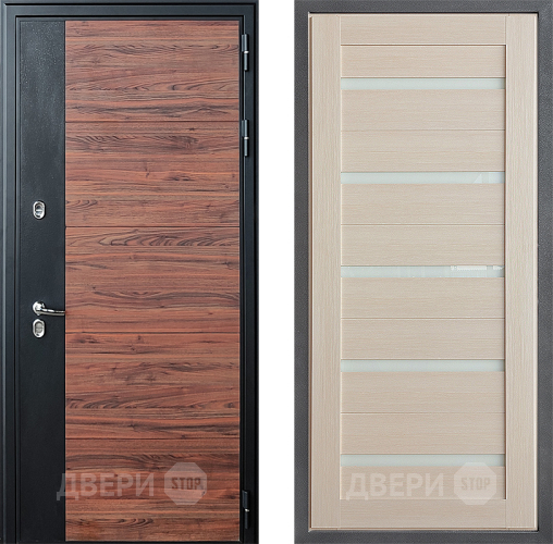 Входная металлическая Дверь Дверной континент ДК-15 Красное Дерево ТЕРМО ФЛ-47 Капучино в Фрязино