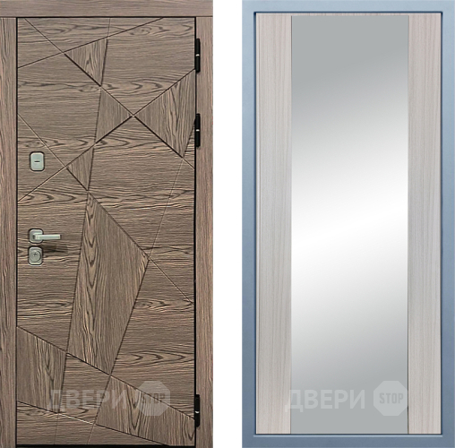 Входная металлическая Дверь Дива МД-97/2 Д-15 Зеркало Сандал белый в Фрязино