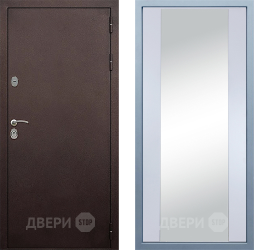 Входная металлическая Дверь Дива МД-40 Медь Д-15 Зеркало Белый в Фрязино