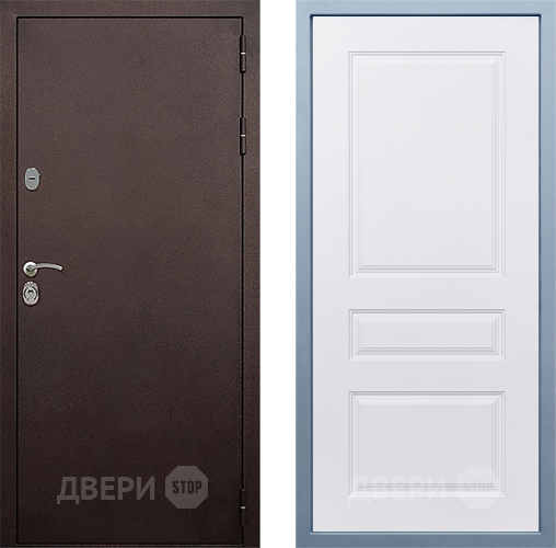 Входная металлическая Дверь Дива МД-40 Медь Д-13 Белый в Фрязино