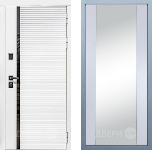 Входная металлическая Дверь Дива МХ-45 Белая STR Д-15 Зеркало Белый в Фрязино