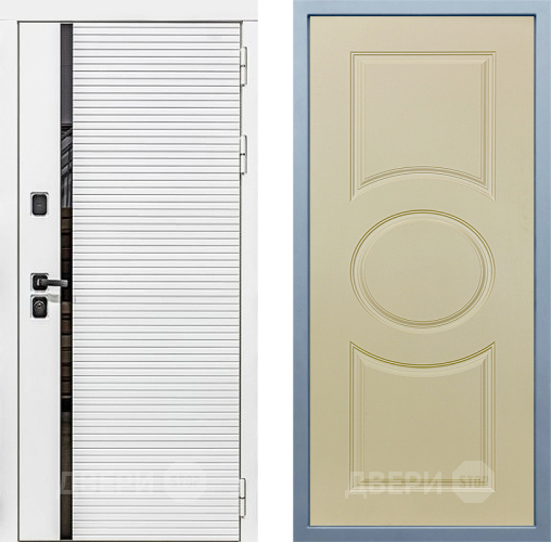 Входная металлическая Дверь Дива МХ-45 Белая STR Д-8 Шампань в Фрязино