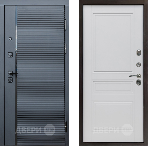 Входная металлическая Дверь Престиж Черная Линия Классика Белый матовый в Фрязино