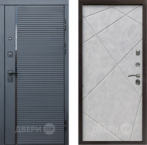 Дверь Престиж Черная Линия Лучи Бетон светлый в Фрязино