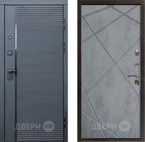 Дверь Престиж Черная Линия Лучи Бетон темный в Фрязино