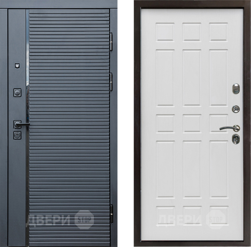 Входная металлическая Дверь Престиж Черная Линия Спарта Белое дерево в Фрязино