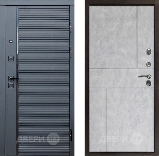 Дверь Престиж Черная Линия Горизонт Бетон светлый в Фрязино