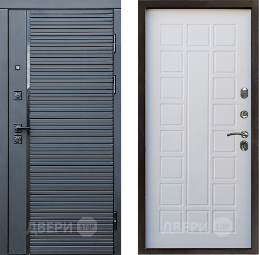 Входная металлическая Дверь Престиж Черная Линия Престиж Белое дерево в Фрязино