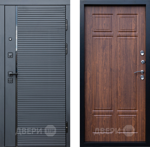 Входная металлическая Дверь Престиж Черная Линия Премиум Орех темный в Фрязино