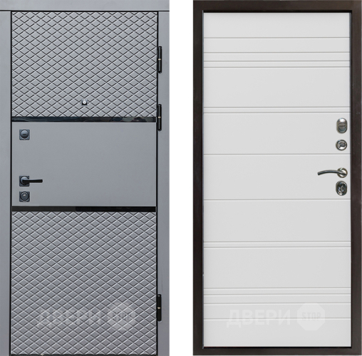 Входная металлическая Дверь Престиж Ромб Line Белый в Фрязино