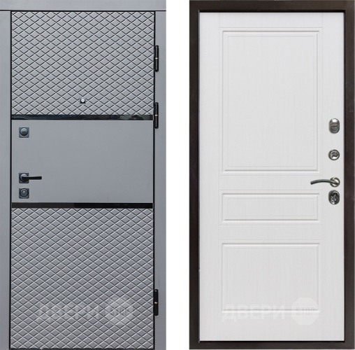 Входная металлическая Дверь Престиж Ромб Классика Белое дерево в Фрязино