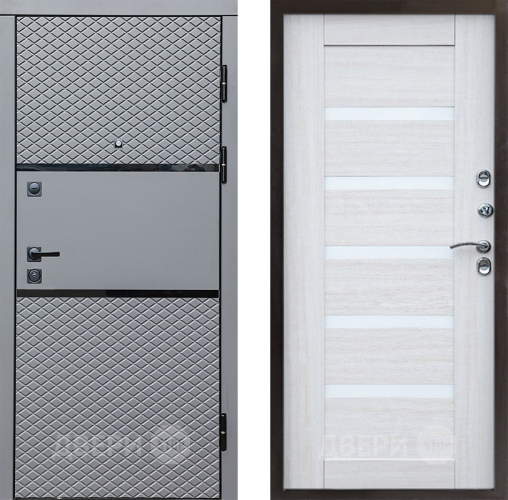 Входная металлическая Дверь Престиж Ромб Царга Лиственница белая в Фрязино