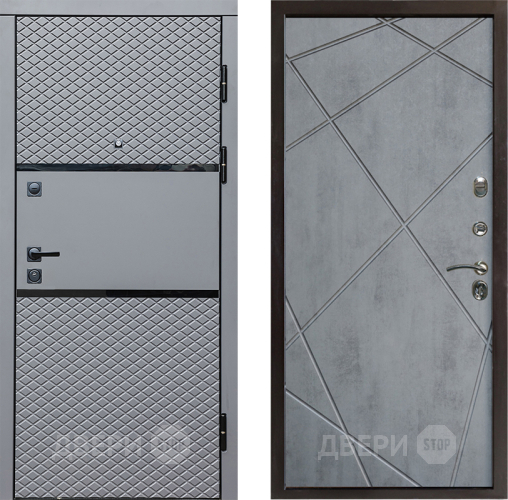 Входная металлическая Дверь Престиж Ромб Лучи Бетон темный в Фрязино
