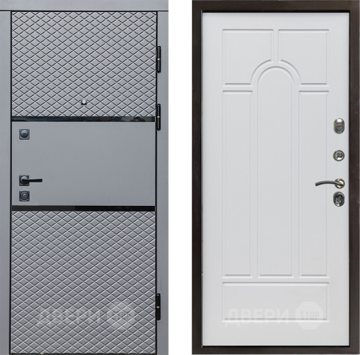 Входная металлическая Дверь Престиж Ромб Арка Белое дерево в Фрязино