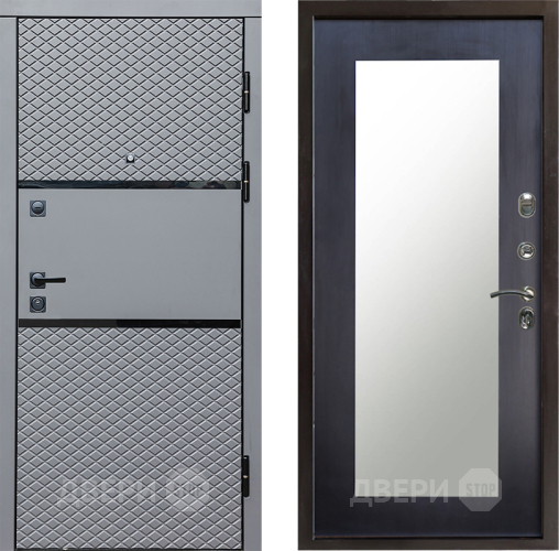 Входная металлическая Дверь Престиж Ромб Зеркло Пастораль Венге в Фрязино