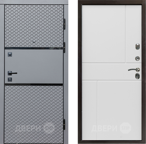 Входная металлическая Дверь Престиж Ромб Горизонт Бетон белый в Фрязино