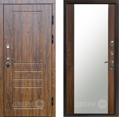 Входная металлическая Дверь Престиж Классика Дуб Зеркало Дуб в Фрязино