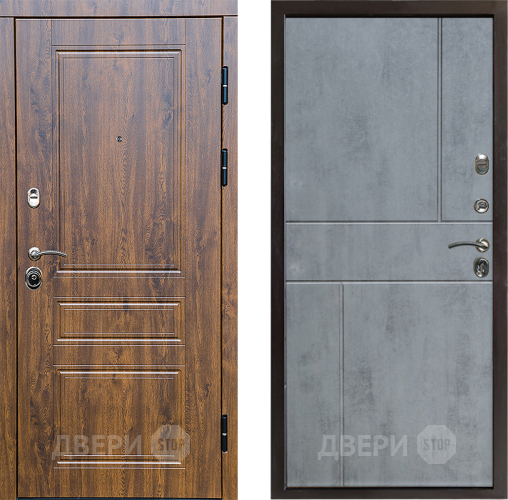 Входная металлическая Дверь Престиж Классика Дуб Горизонт Бетон темный в Фрязино