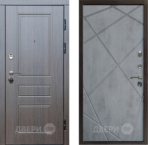 Входная металлическая Дверь Престиж Классика Венге Лучи Бетон темный в Фрязино