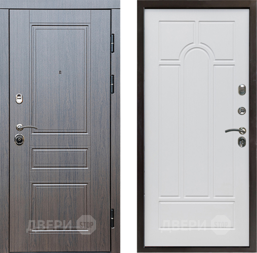 Входная металлическая Дверь Престиж Классика Венге Арка Белое дерево в Фрязино