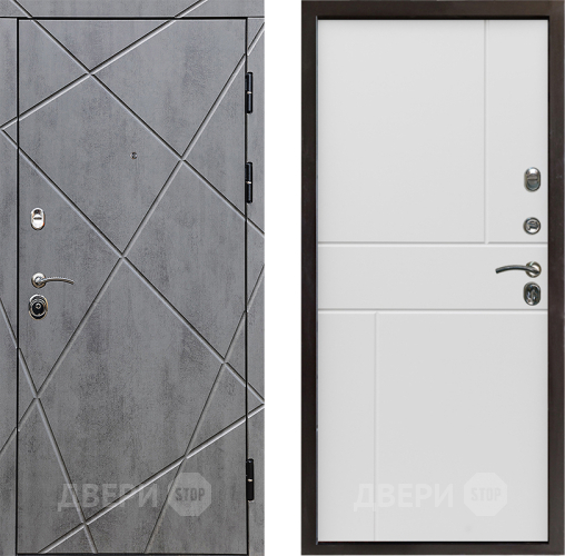 Входная металлическая Дверь Престиж Лучи Горизонт Бетон белый в Фрязино
