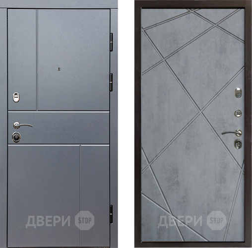 Входная металлическая Дверь Престиж Горизонт Грэй Лучи Бетон темный в Фрязино