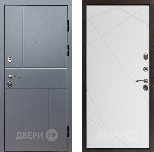 Входная металлическая Дверь Престиж Горизонт Грэй Лучи Бетон белый в Фрязино