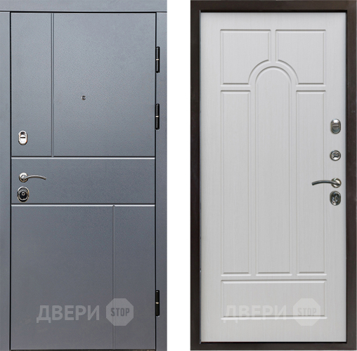 Входная металлическая Дверь Престиж Горизонт Грэй Арка Лиственница белая в Фрязино