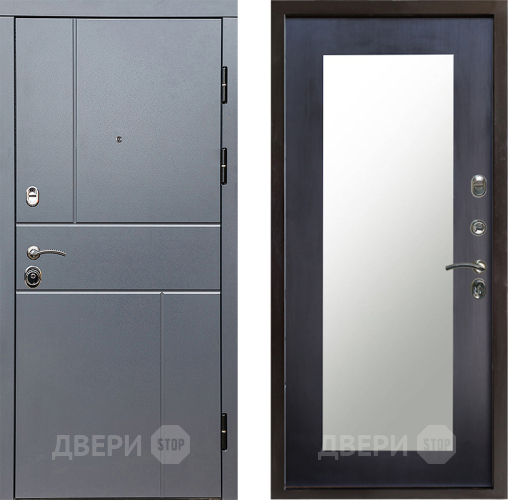 Входная металлическая Дверь Престиж Горизонт Грэй Зеркло Пастораль Венге в Фрязино