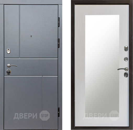 Входная металлическая Дверь Престиж Горизонт Грэй Зеркло Пастораль Лиственница белая в Фрязино