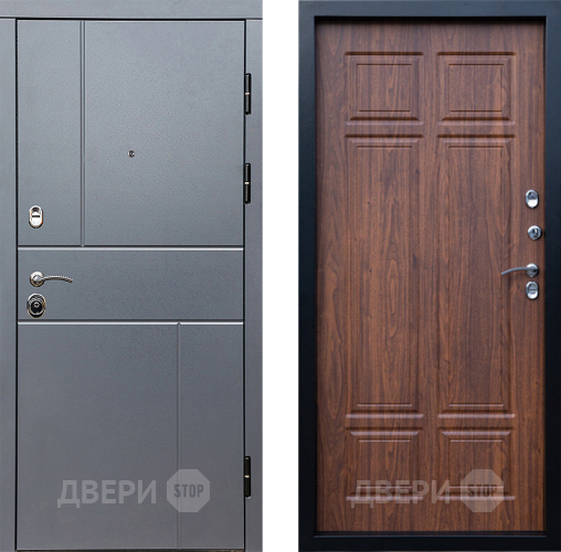 Входная металлическая Дверь Престиж Горизонт Грэй Премиум Орех темный в Фрязино