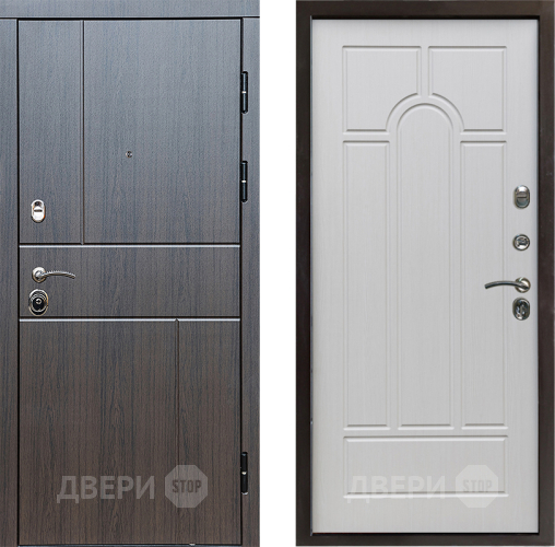 Входная металлическая Дверь Престиж Горизонт Венге Арка Лиственница белая в Фрязино