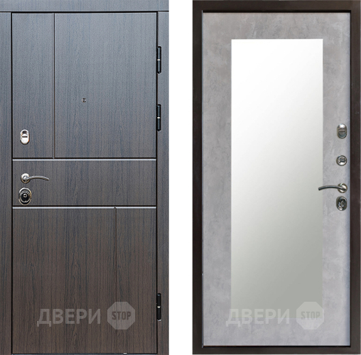 Входная металлическая Дверь Престиж Горизонт Венге Зеркло Пастораль Бетон светлый в Фрязино