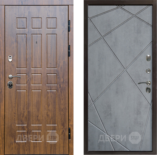 Входная металлическая Дверь Престиж Стандарт Лучи Бетон темный в Фрязино