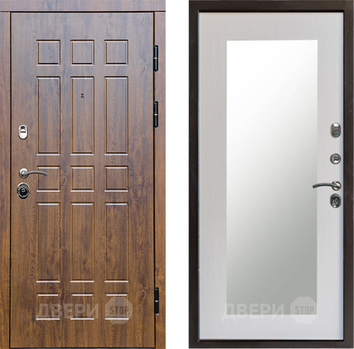 Входная металлическая Дверь Престиж Стандарт Зеркло Пастораль Лиственница белая в Фрязино