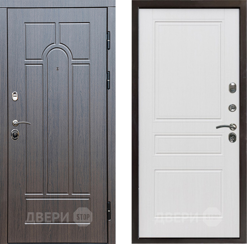 Входная металлическая Дверь Престиж Арка Классика Белое дерево в Фрязино