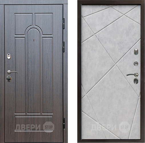 Входная металлическая Дверь Престиж Арка Лучи Бетон светлый в Фрязино