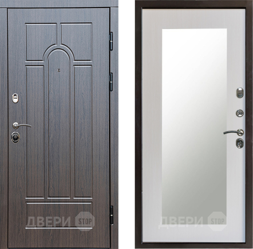 Входная металлическая Дверь Престиж Арка Зеркло Пастораль Лиственница белая в Фрязино