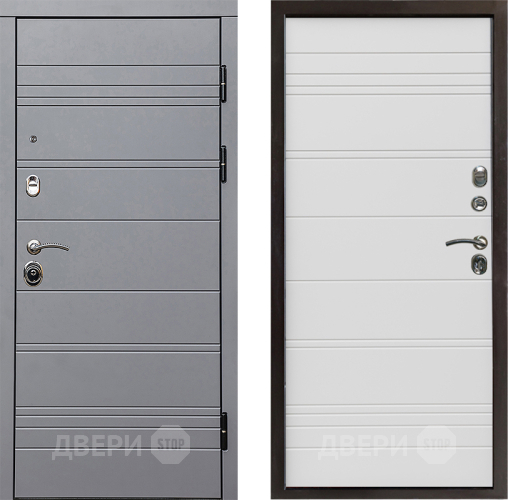 Входная металлическая Дверь Престиж Линия Грэй Line Белый в Фрязино