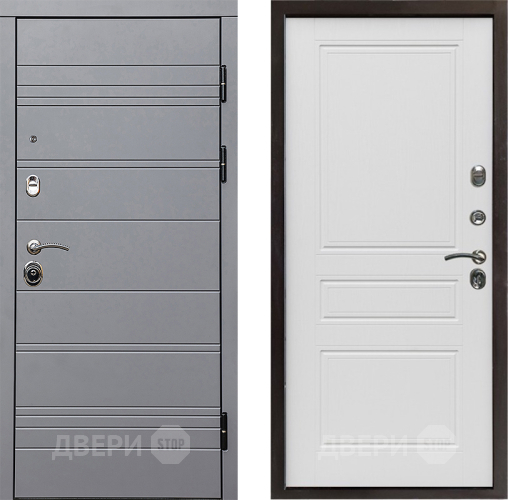 Входная металлическая Дверь Престиж Линия Грэй Классика Лиственница белая в Фрязино
