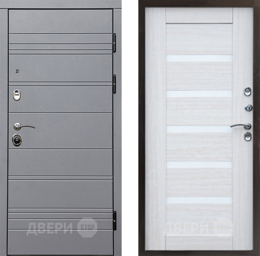 Входная металлическая Дверь Престиж Линия Грэй Царга Лиственница белая в Фрязино