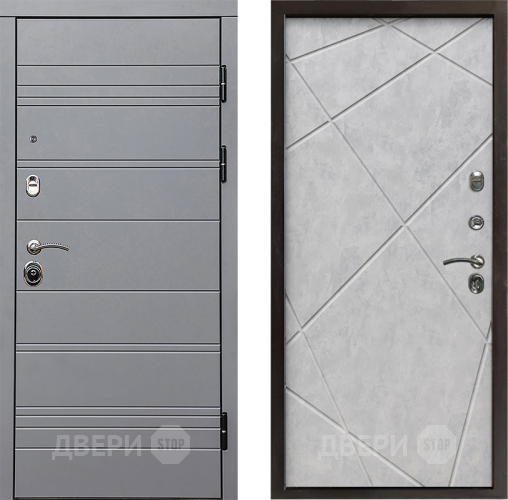 Входная металлическая Дверь Престиж Линия Грэй Лучи Бетон светлый в Фрязино