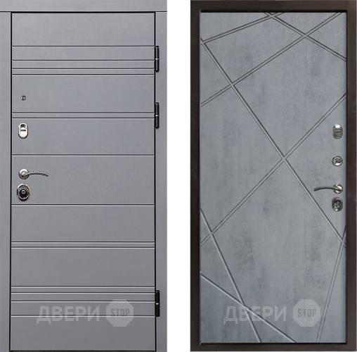 Входная металлическая Дверь Престиж Линия Грэй Лучи Бетон темный в Фрязино